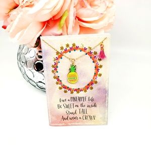 Natural Life Carved Wooden Pineapple Necklace